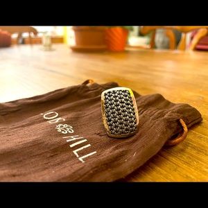 Rectangular Textile Weave Cut-Out Ring Size 8